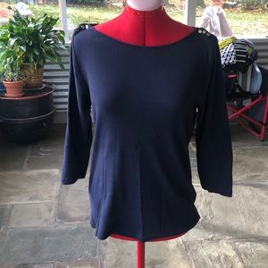 Ann Taylor 3/4 sleeve cotton top size Large